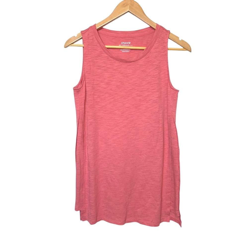 🔵 3/$18 - Chico’s Cotton Blend Top | Casual Chic Relaxed Fit Everyday Wear XS
